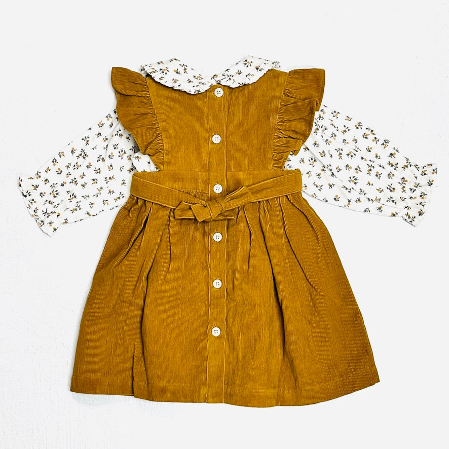 Pinafore dress mustard best sale