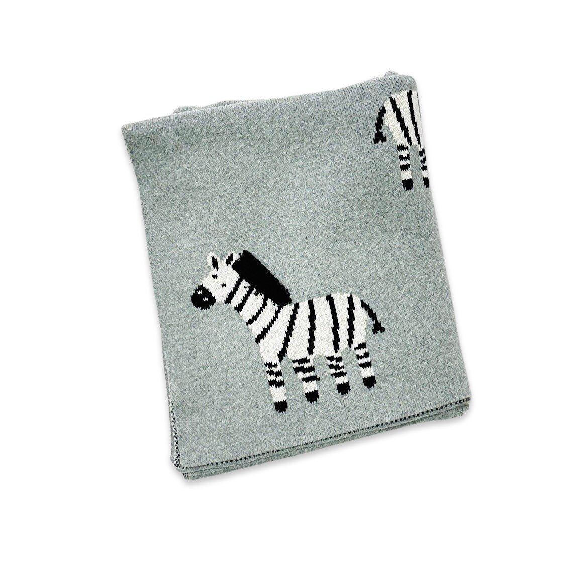 Zebra Organic 3D Jacquard Sweater Knit Baby Blankets by Viverano