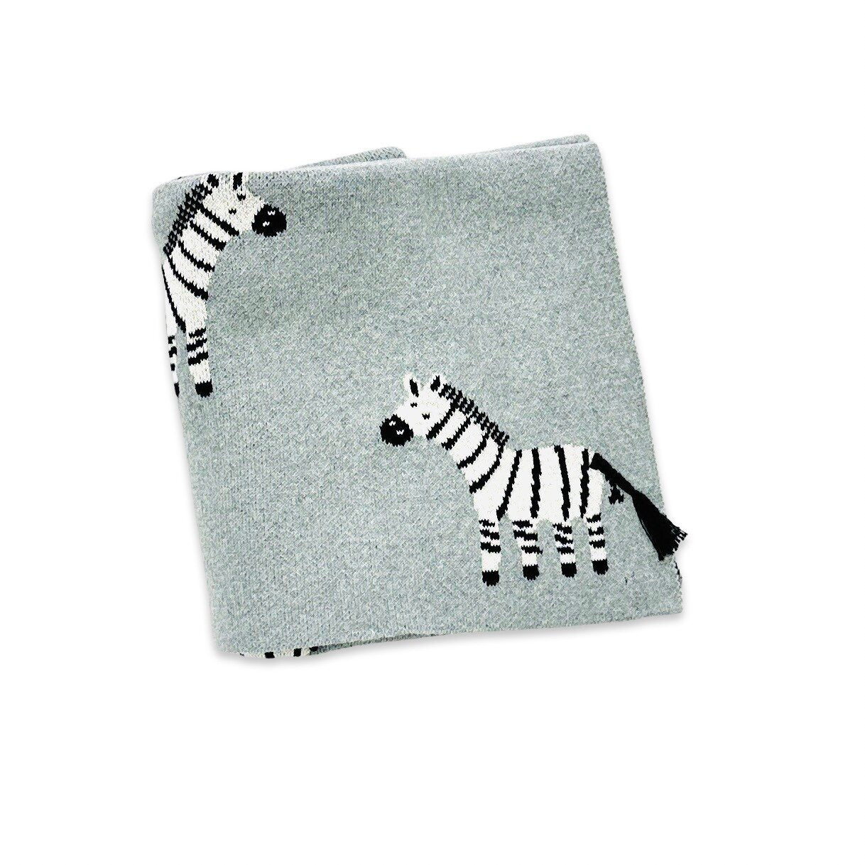 Zebra Organic 3D Jacquard Sweater Knit Baby Blankets by Viverano