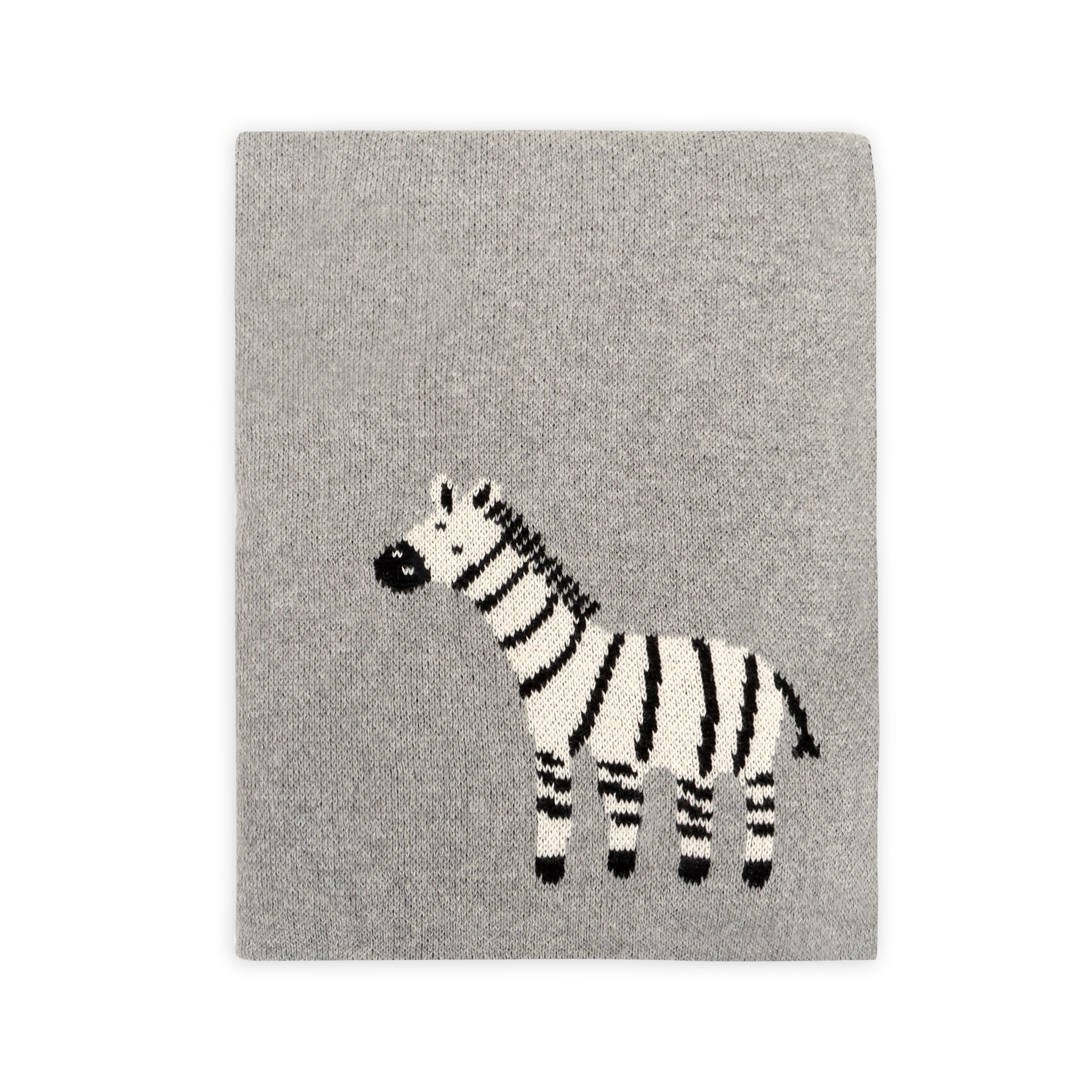 Zebra Organic Jacquard Sweater Knit Baby Blankets by Viverano