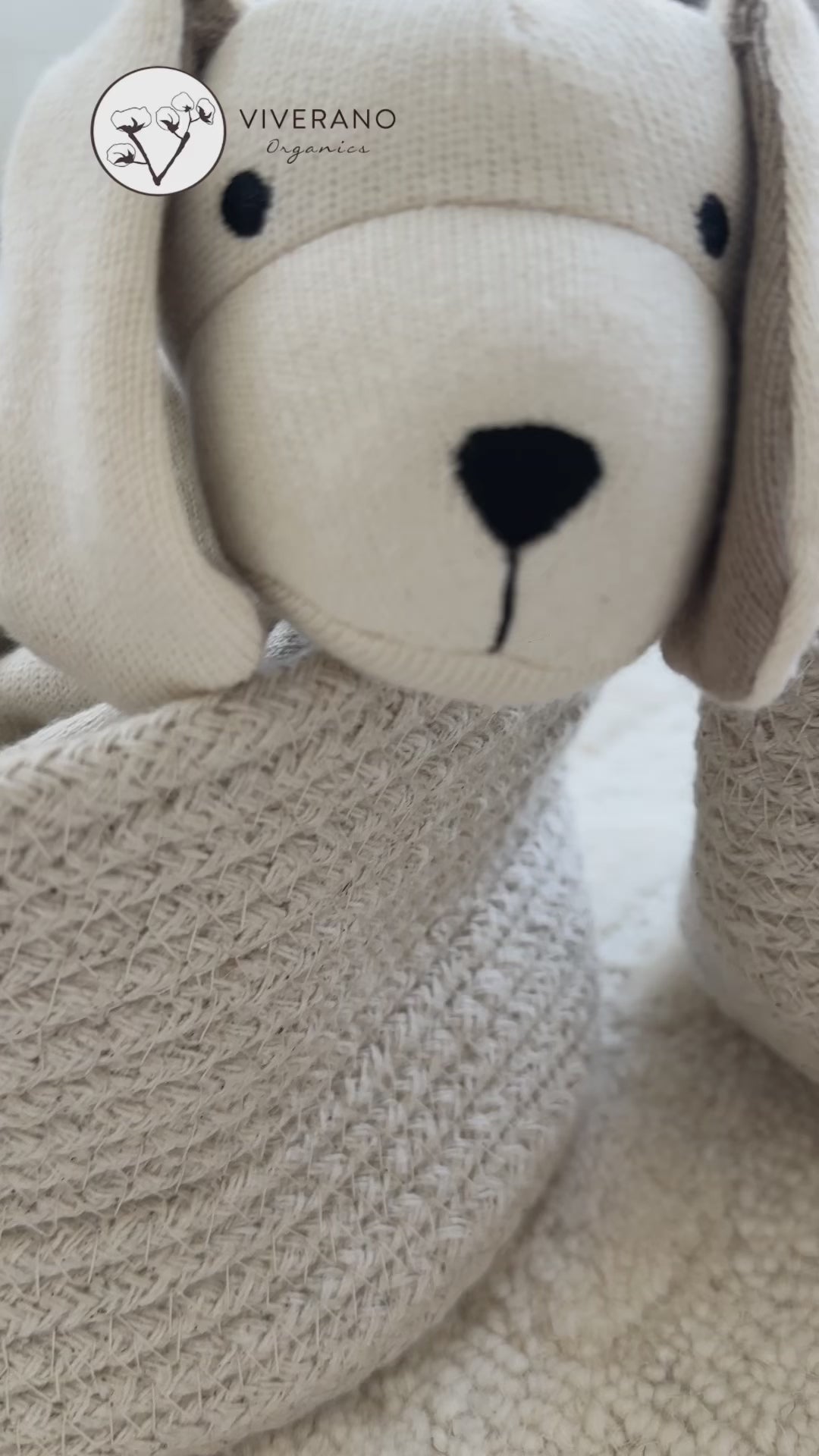 Snuggle up to sustainable cuteness! Introducing our adorable organic cotton puppy dog baby loveys, crafted with love in India. Double the charm with two-tone perfection.