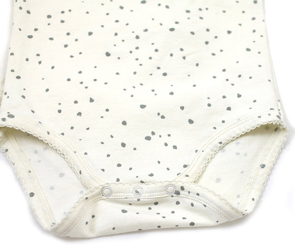 Viverano Florence Dot Organic Cotton Bodysuit for Babies, Long Sleeves