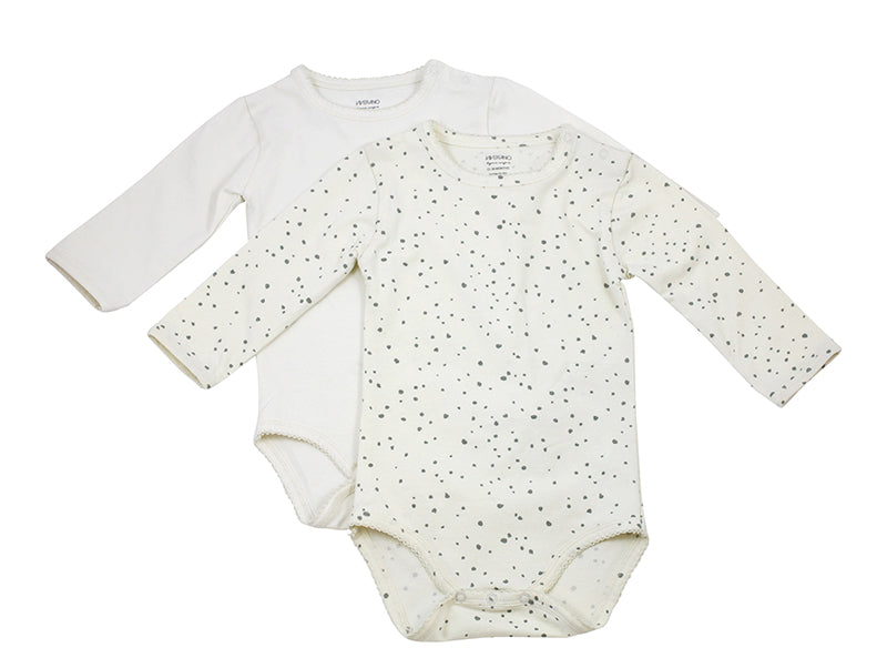 Viverano Florence Dot Organic Cotton Bodysuit for Babies, Long Sleeves