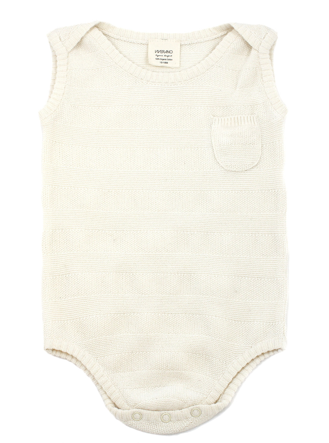 Viverano Organic Cotton Milan Knit Sleeveless Baby Romper Onesie Bodysuit