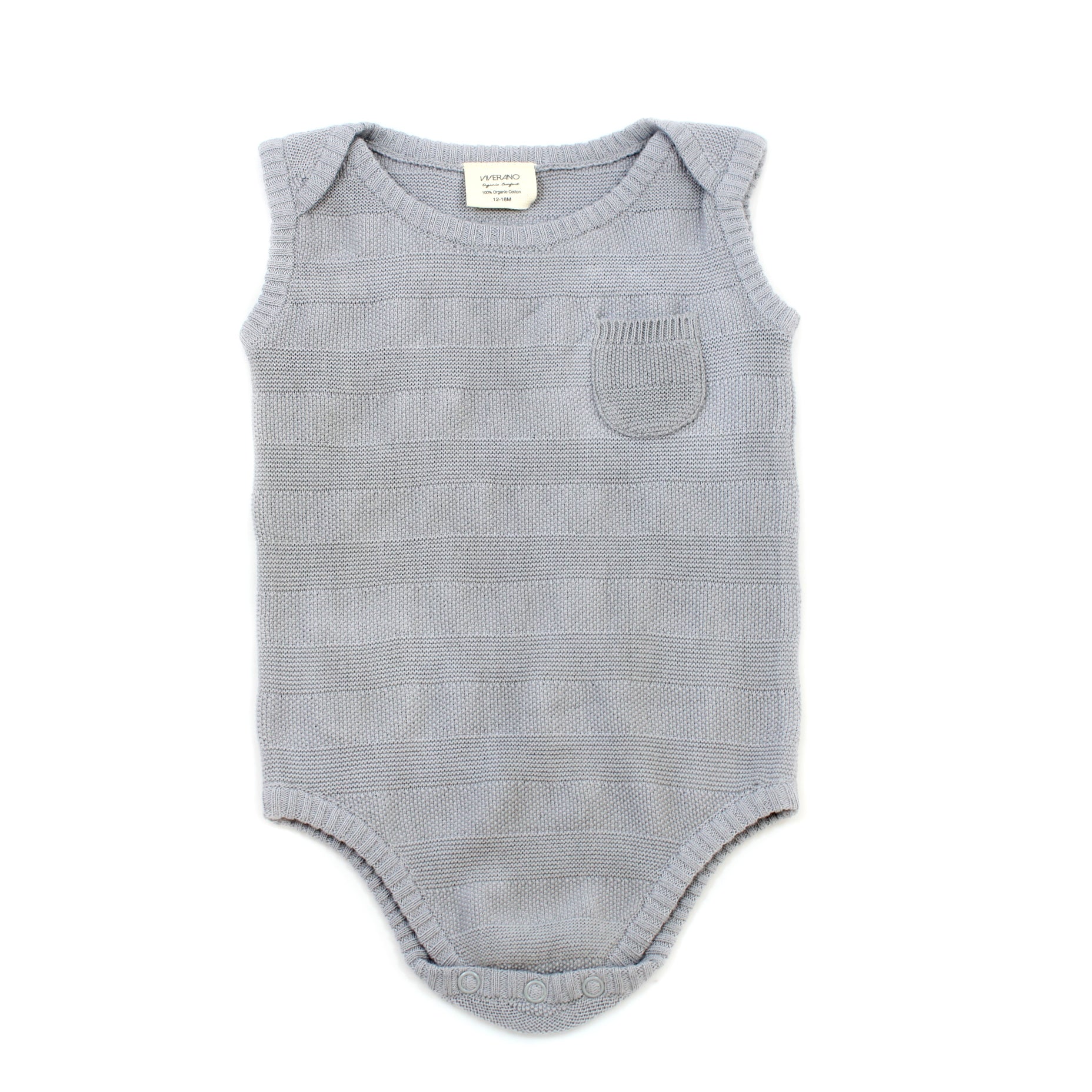 Viverano Organic Cotton Milan Knit Sleeveless Baby Romper Onesie Bodysuit