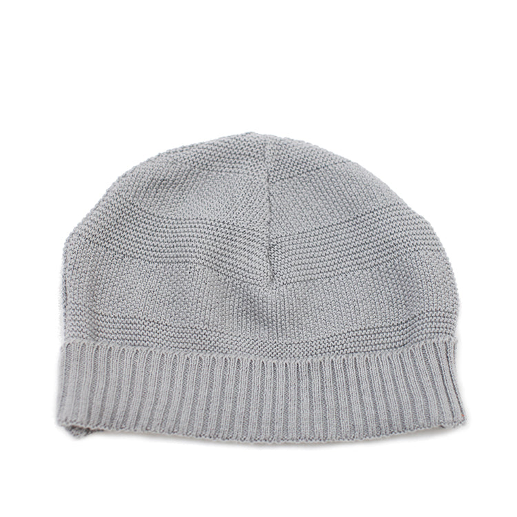 Viverano Organic Cotton Milan Rib Knit Beanie Cap for Babies (Grey)