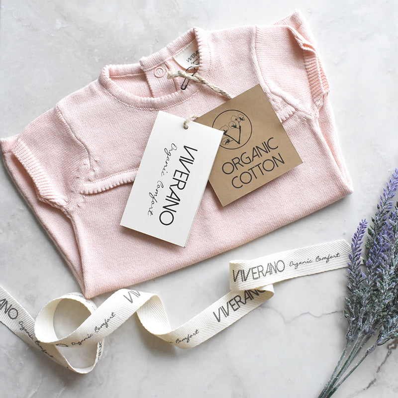 Viverano Milan Organic Cotton Knit Sweater Dress Top for Baby Girls
