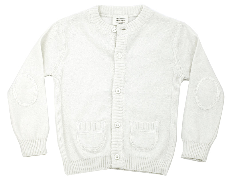 Viverano Organic Cotton Knit Button Cardigan Sweater for Babies