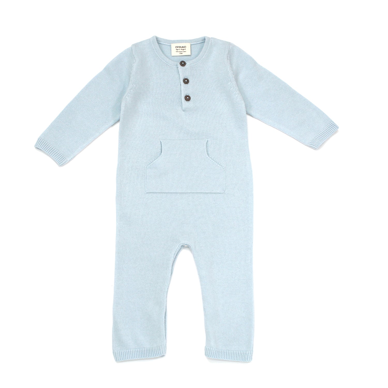 Milan Knit Organic Kangaroo Pocket Coverall Romper for Babies - Viverano