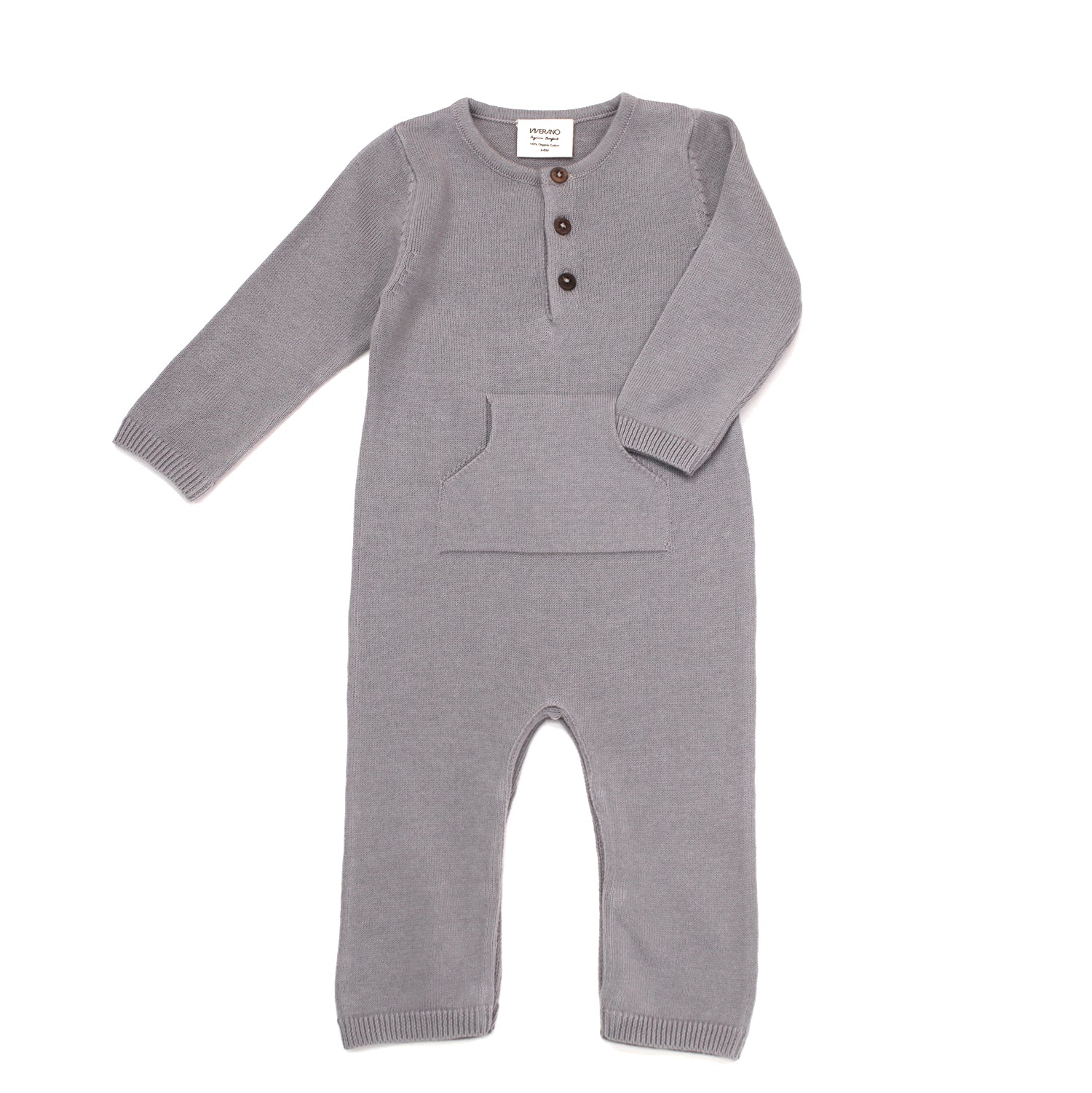 Milan Knit Organic Kangaroo Pocket Coverall Romper for Babies - Viverano