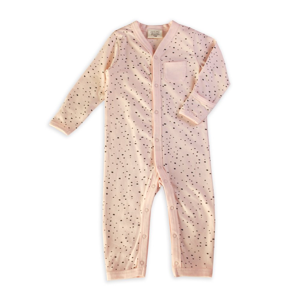 Viverano Florence Pebble Dot Organic Cotton Coverall Romper for Babies