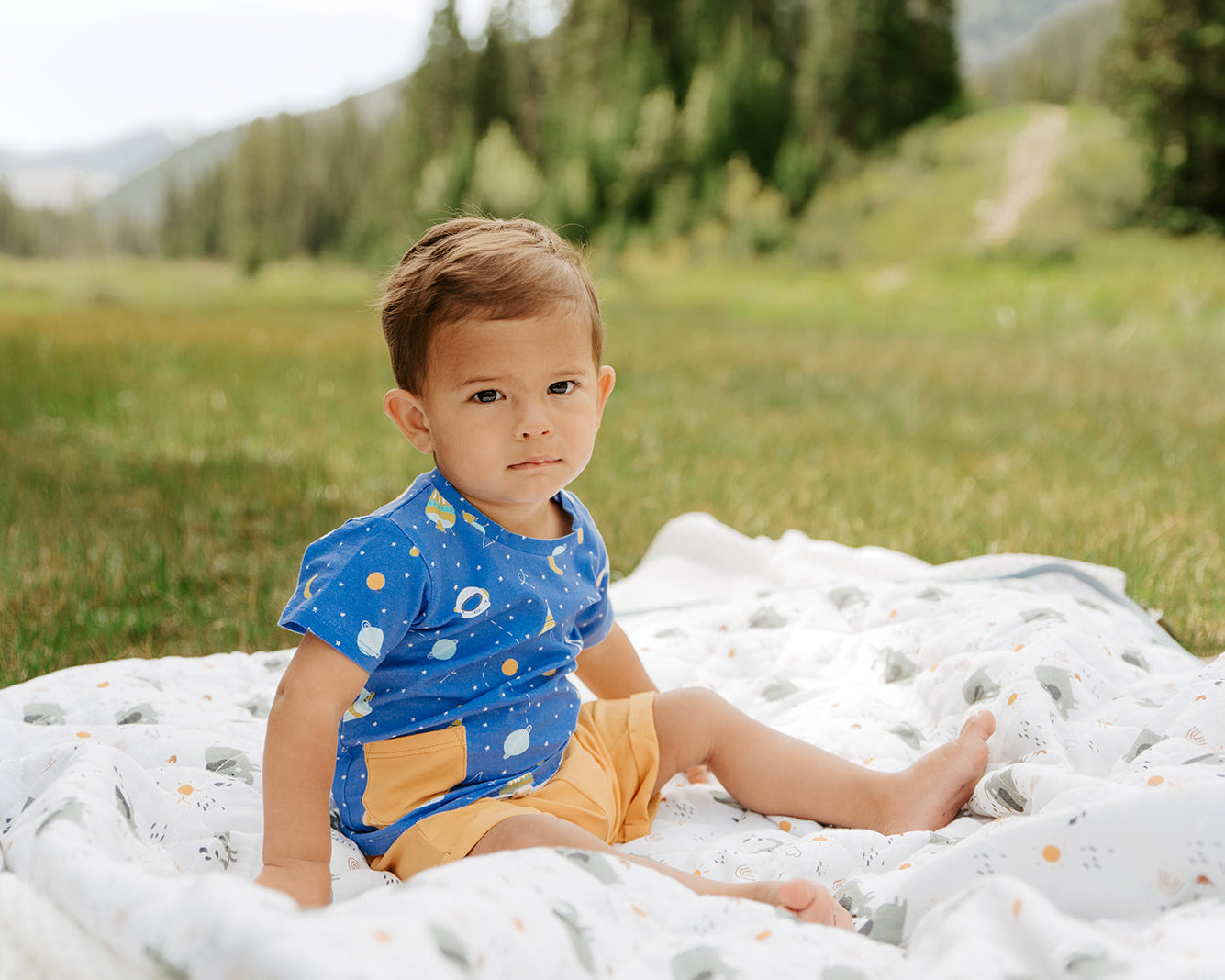 Organic Cotton Space Dream Tee Shirt + Shorts Set