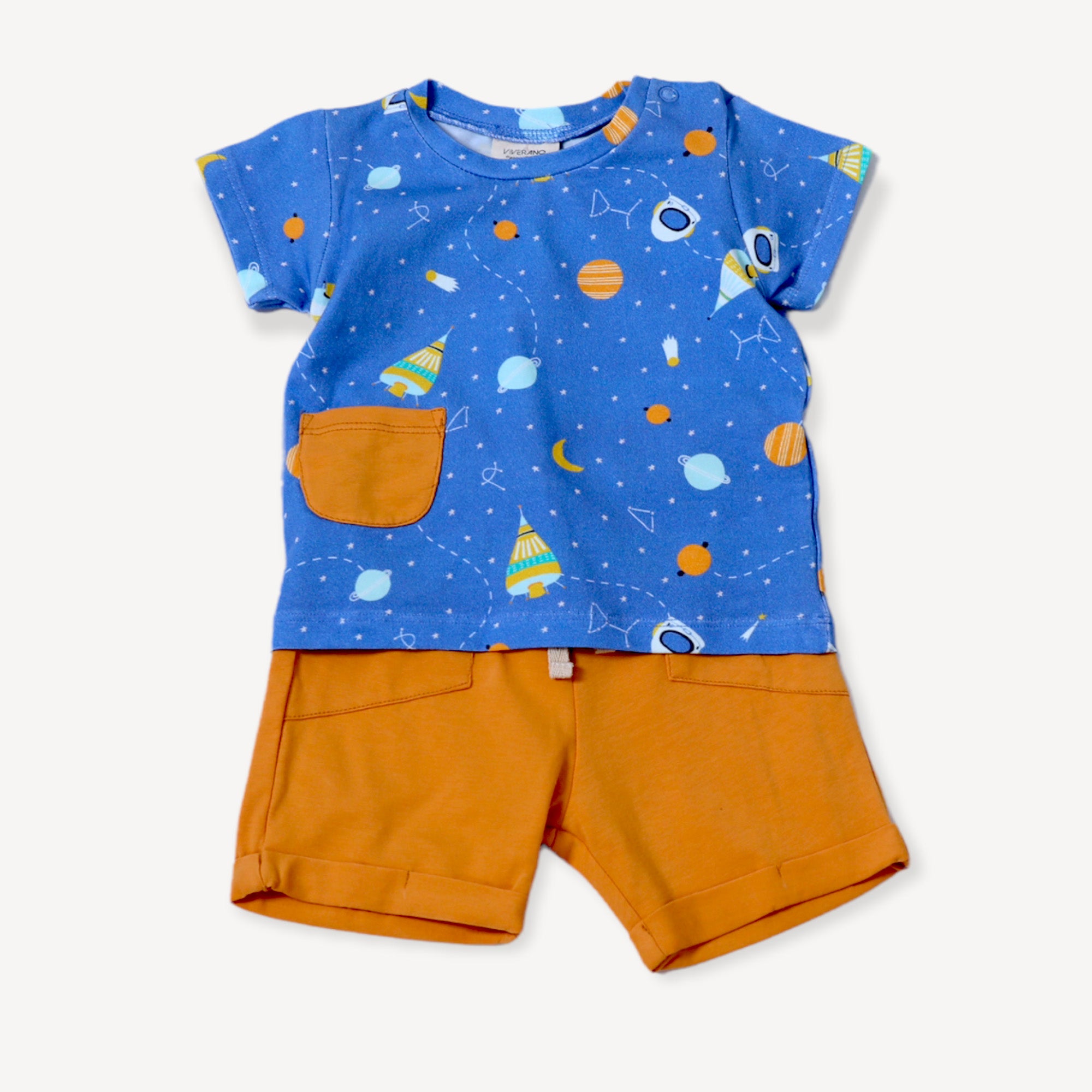 Organic Cotton Space Dream Tee Shirt + Shorts Set