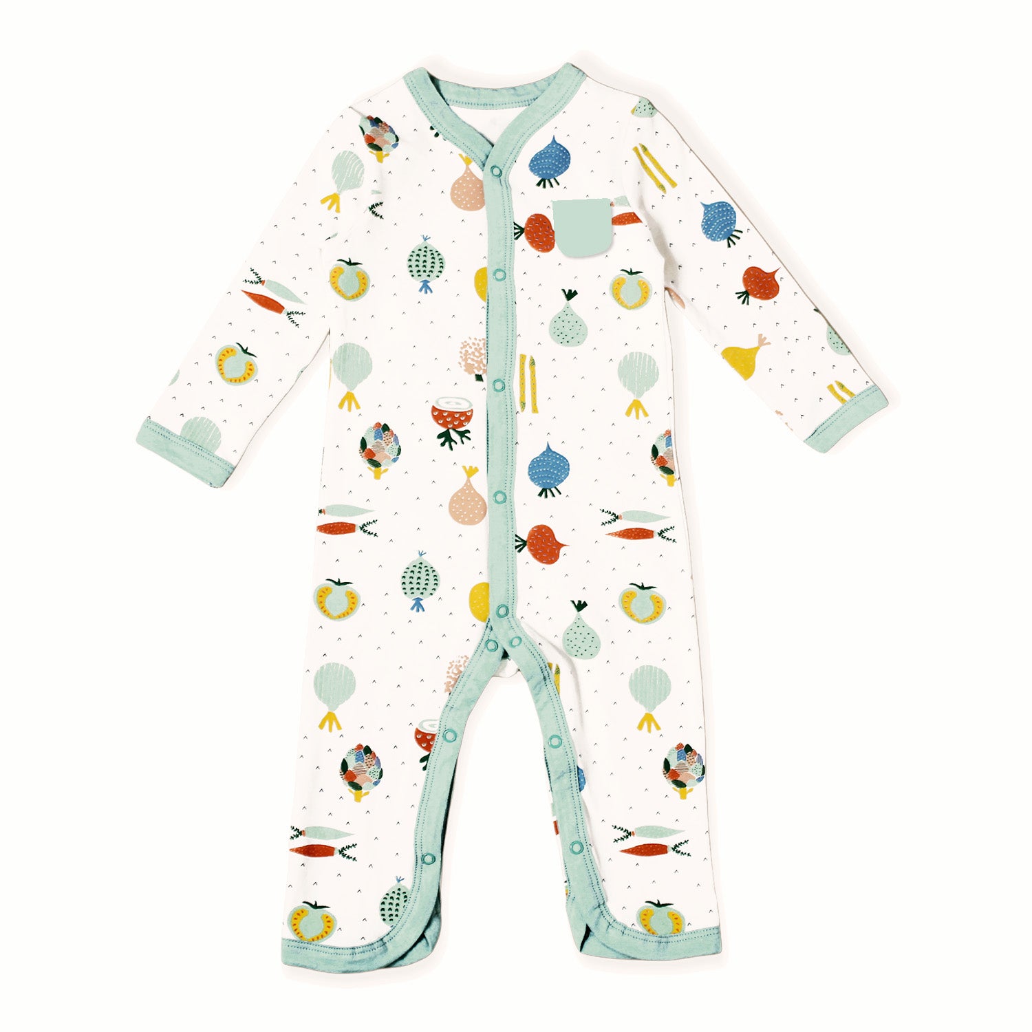 Organic Cotton Coverall Romper for Babies - Veggie Salad by Viverano