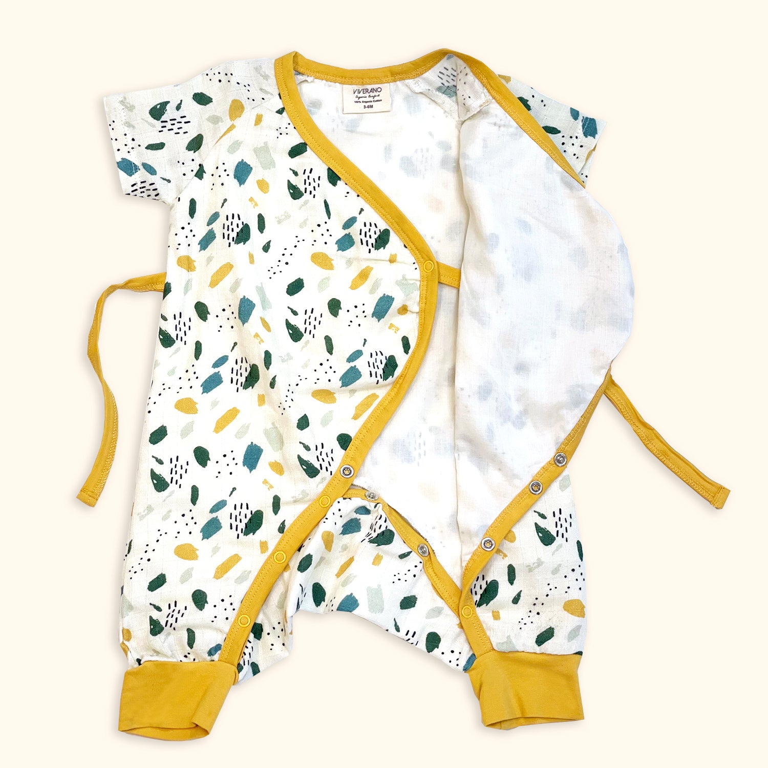 Florence Bloom Short Sleeve Kimono Romper (Organic Cotton) - Viverano