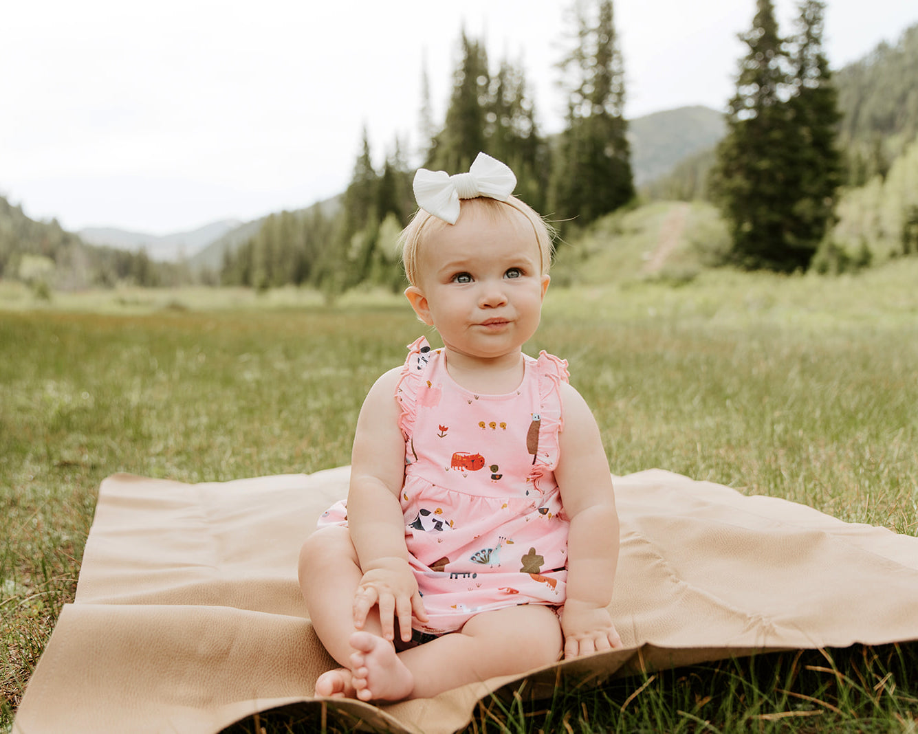 Organic Farm Ruffle Dress for Baby Girl by Viverano