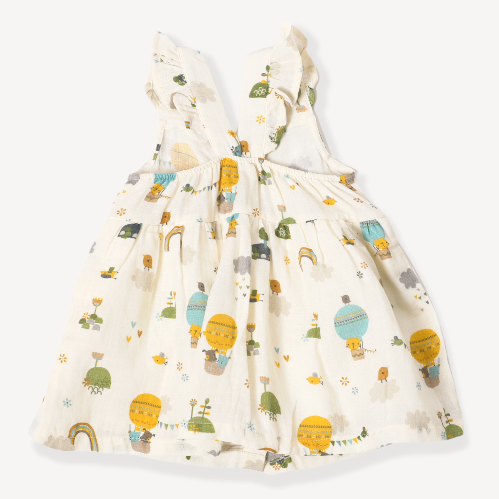 Organic Muslin Balloon Ruffle Dress for Baby Girls - Viverano