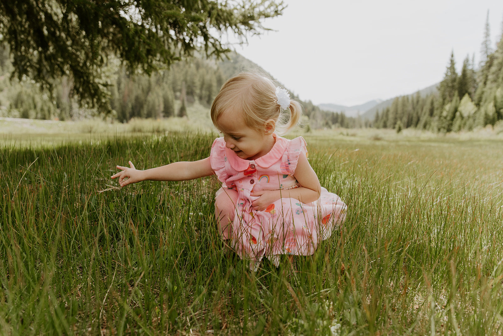 Balloon Peter Pan Collar & Button Baby Dress+Bloomer Set (Organic Muslin)