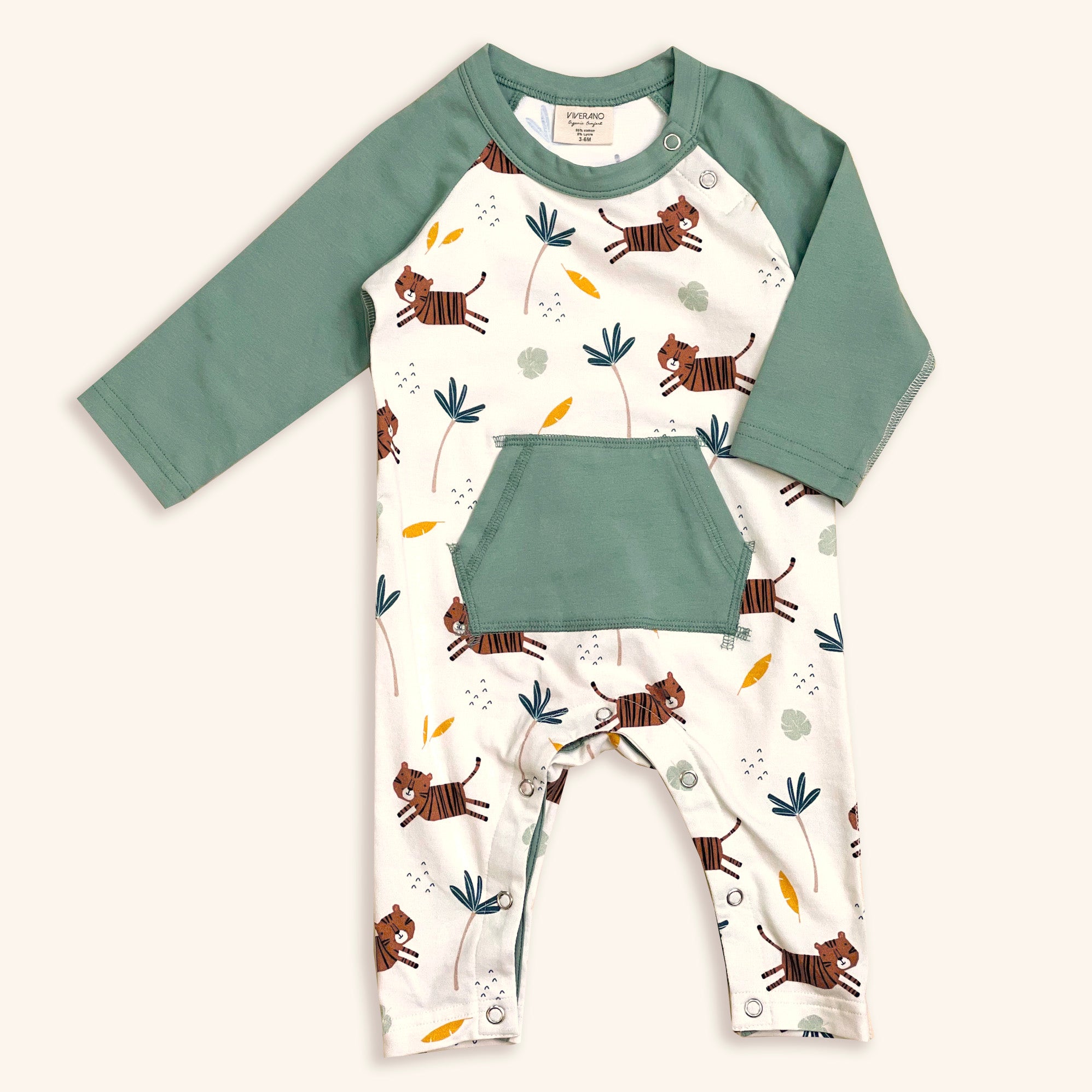 Tiger Kangaroo Pocket Jumpsuit (Organic Cotton)