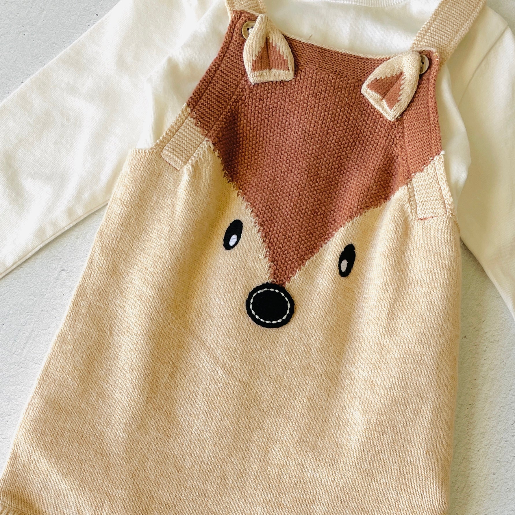 Fox Embroidered Baby Romper + Bodysuit Set (Organic Cotton)