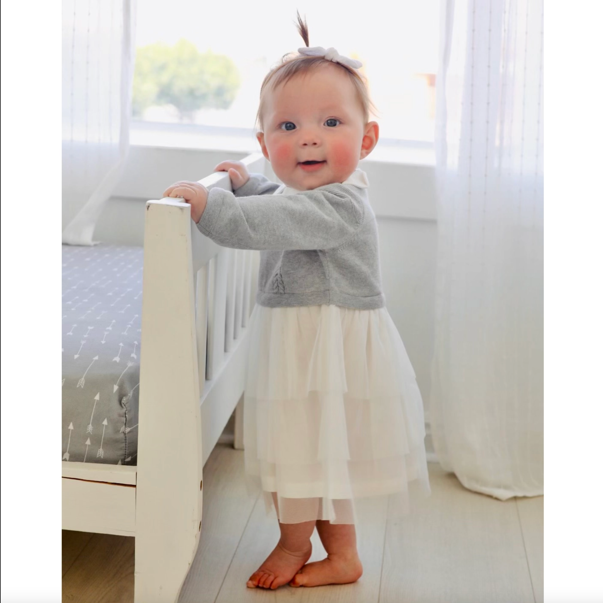 Milan White Peter Pan Sweater Knit Baby Girl Tutu Dress