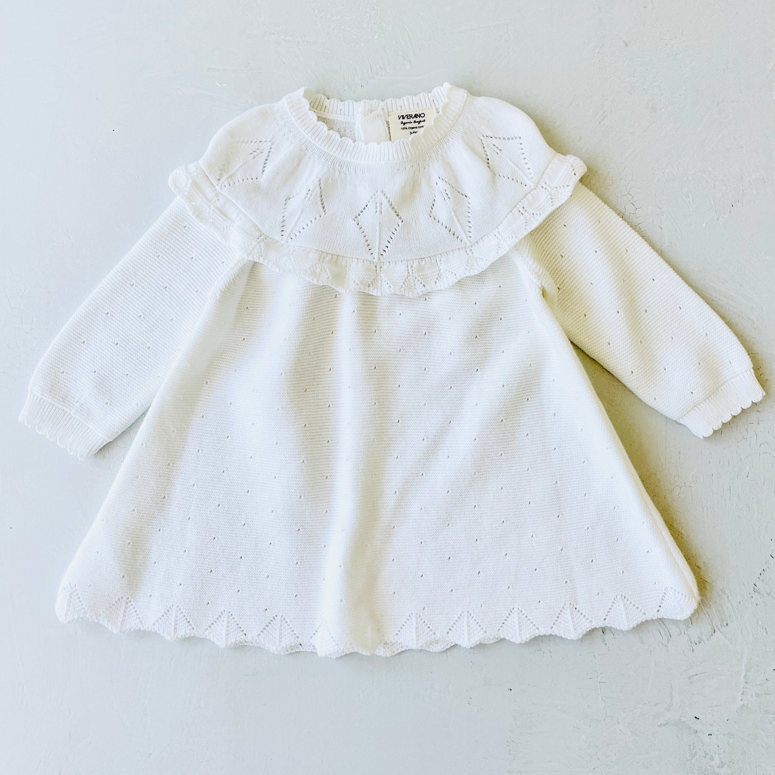 Baby white long shops sleeve dress