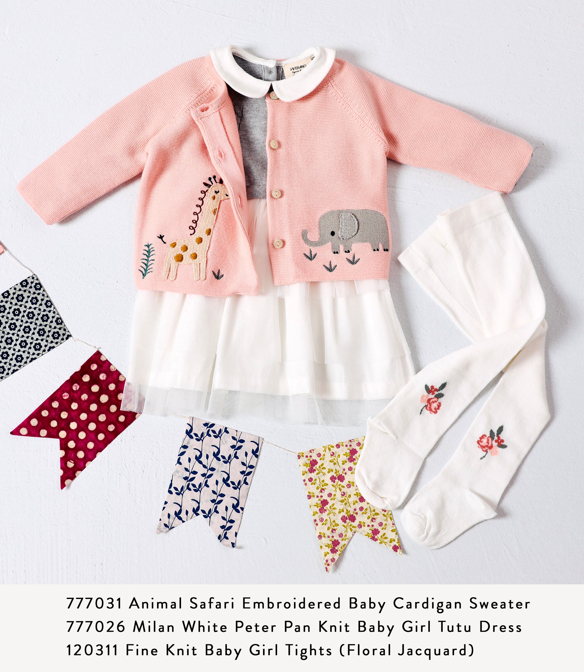 Animal Safari Embroidered Baby Cardigan Sweater (Organic)