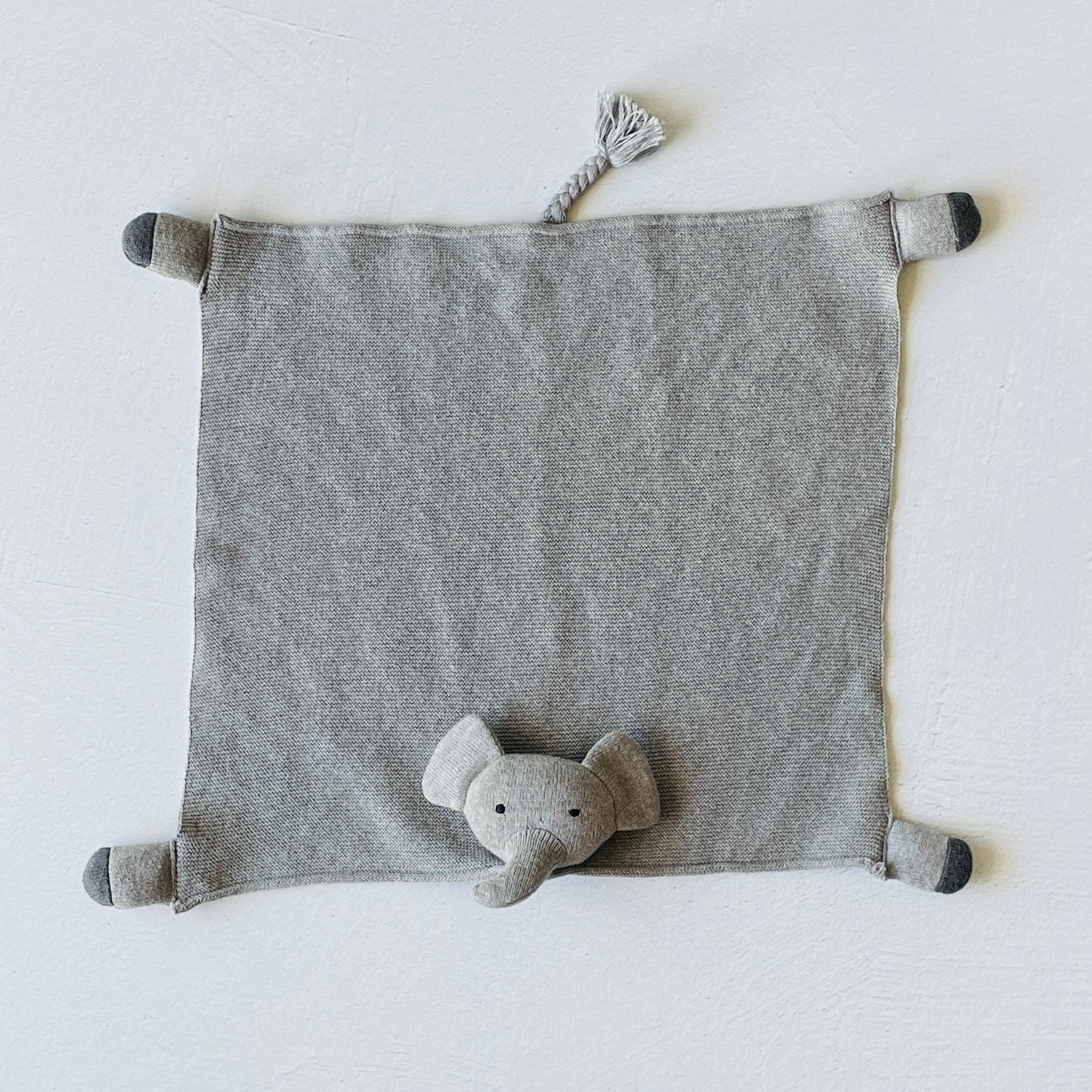 Organic Baby Lovey Security Blanket Cuddle Cloth - Elephant