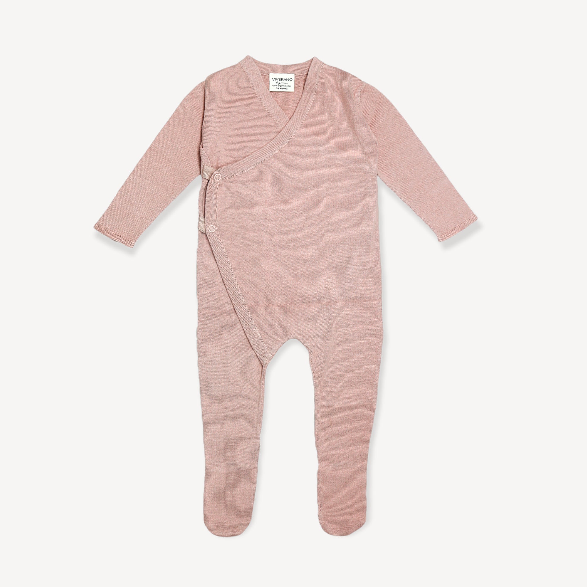 Milan Sweater Knit Baby Kimono Footie Coverall (Organic Cotton) Viverano Organic Baby Clothing