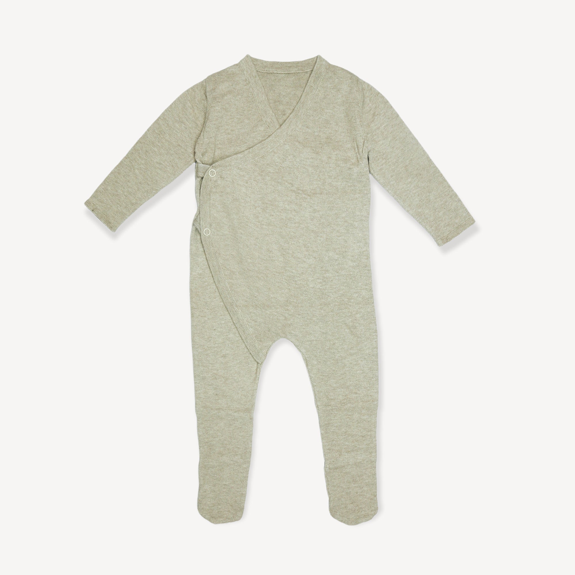 Milan Sweater Knit Baby Kimono Footie Coverall (Organic Cotton) Viverano Organic Baby Clothing