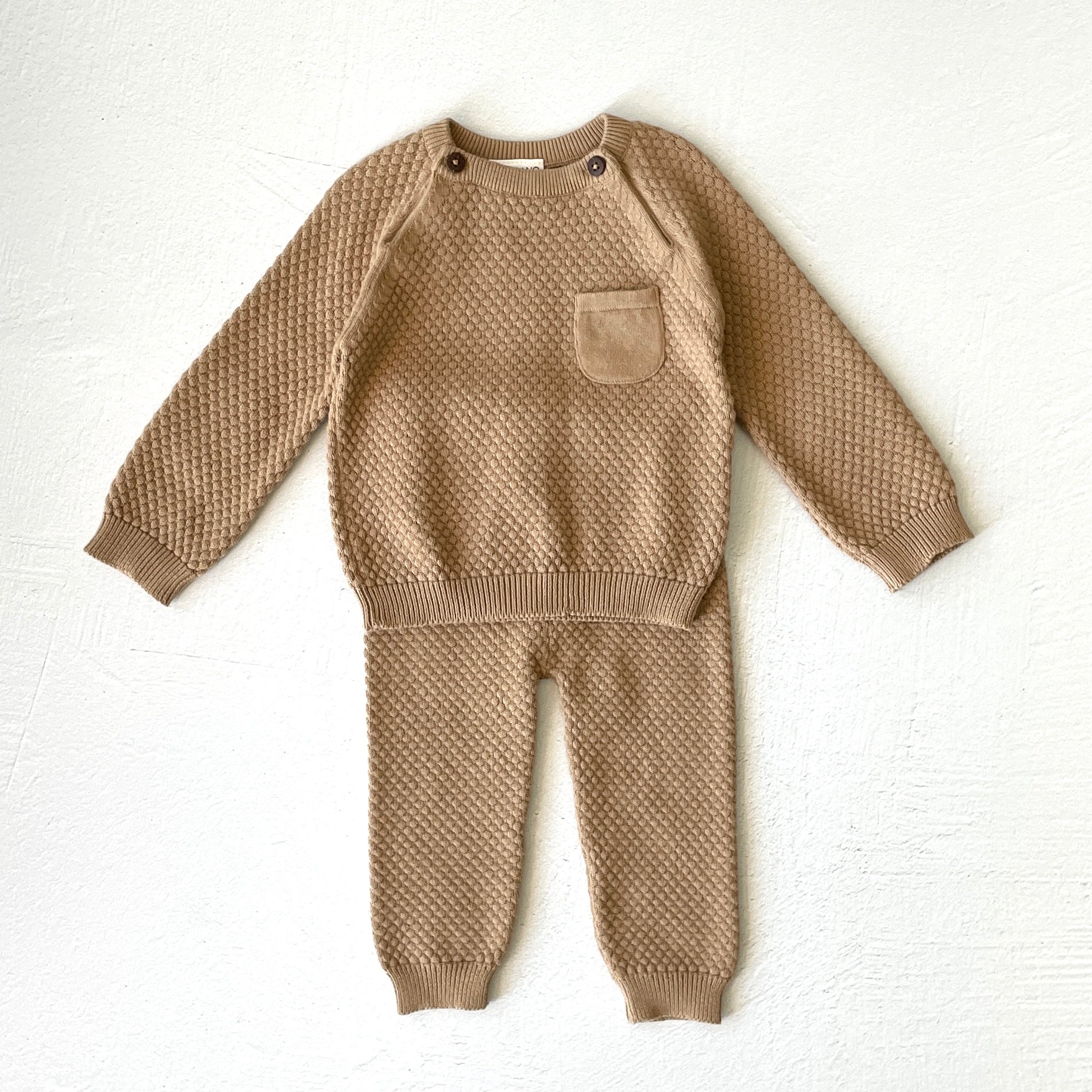 Milan Earthy Baby Raglan Pullover Top Sweater Knit (Organic Cotton) Viverano Organic Baby