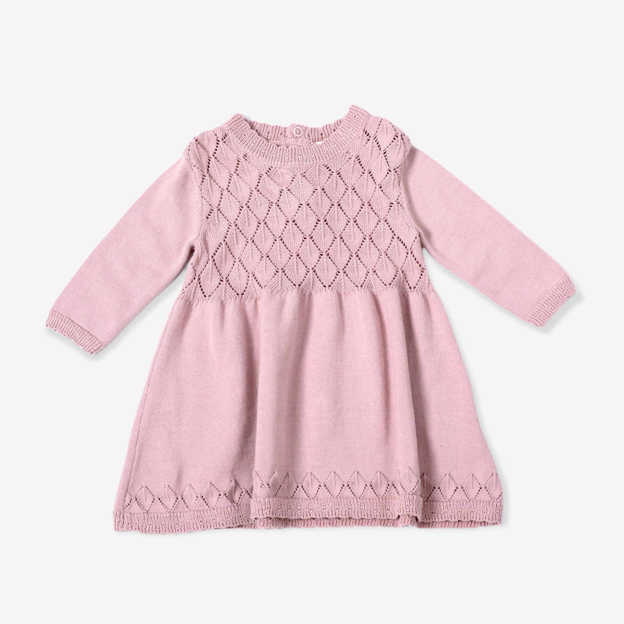 Milan Earthy Baby Pointelle Sweater Knit Dress - 2 Colors (Organic Cotton) by Viverano Organic Baby Clothes