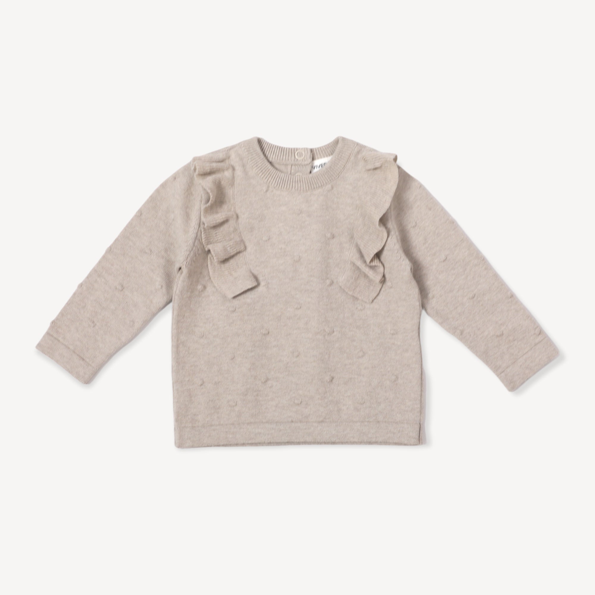 Milan Earthy Ruffle Bobble Baby Pullover Top (Organic Cotton) 2 Colors