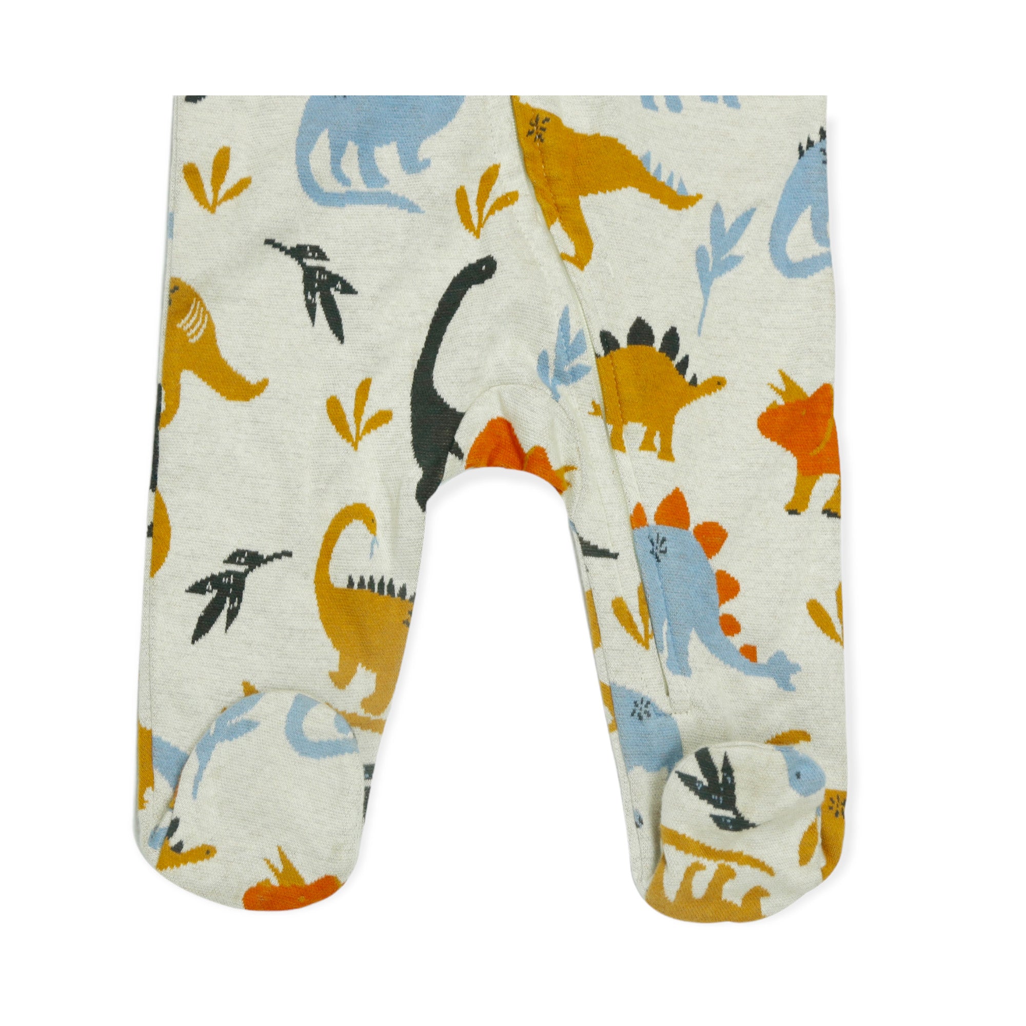 Dino Jungle Jacquard Baby Zipper Footie Coverall (Organic)