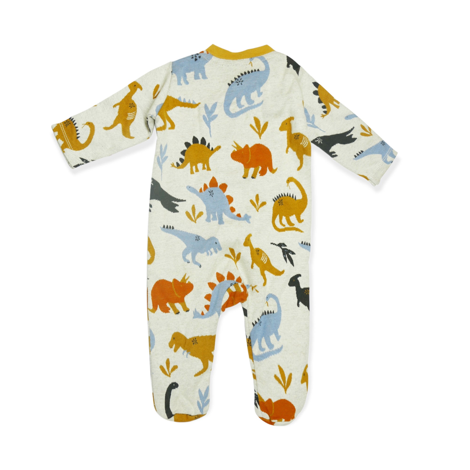 Dino Jungle Jacquard Baby Zipper Footie Coverall (Organic)