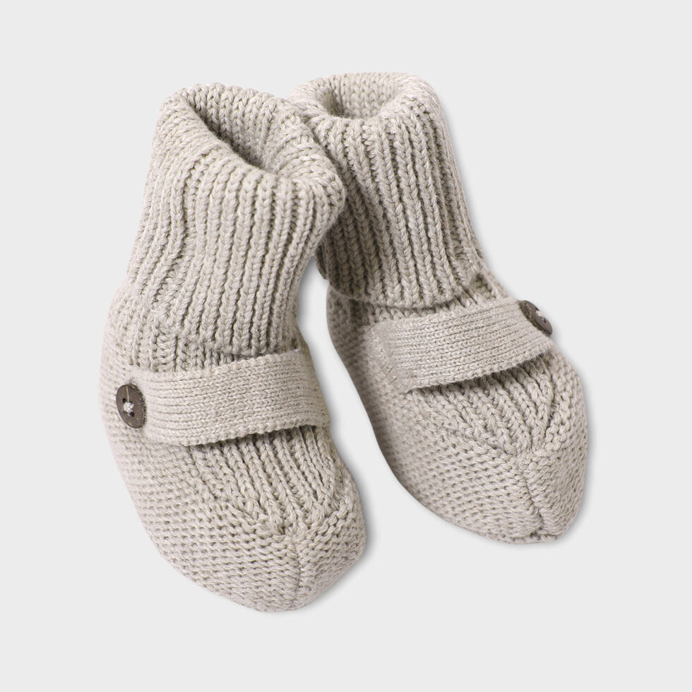 Milan Earthy Sweater Knit Baby Booties (Organic Cotton) by Viverano Organic Baby