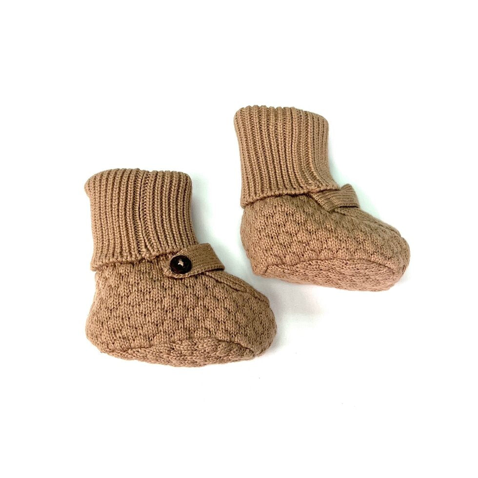 Milan Earthy Sweater Knit Baby Booties (Organic Cotton) by Viverano Organic Baby