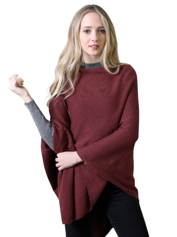 Loving Thread Organic Cotton Knit Poncho Wrap by Viverano