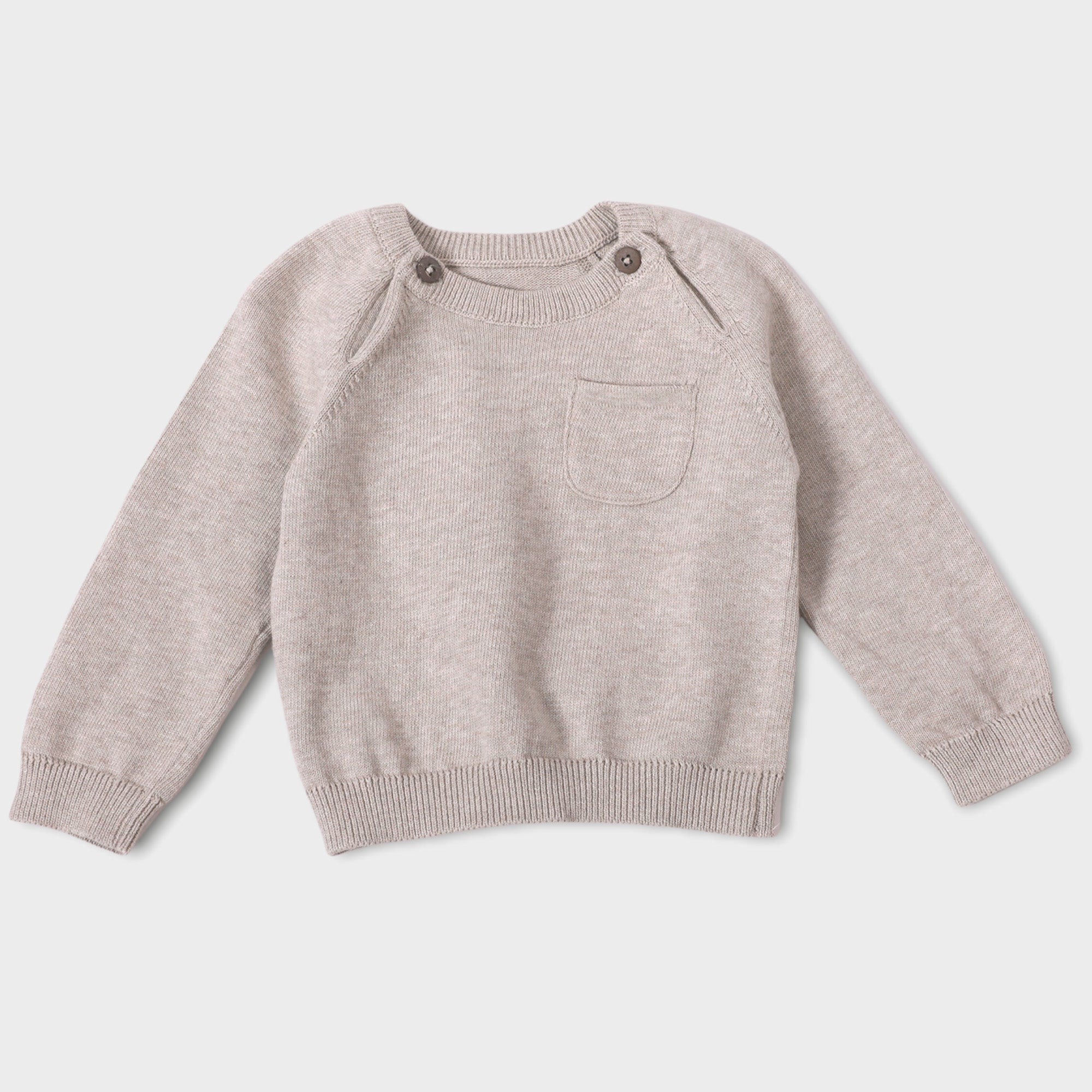 Milan Earthy Baby Raglan Pullover Top Sweater Knit (Organic Cotton) Viverano Organic Baby