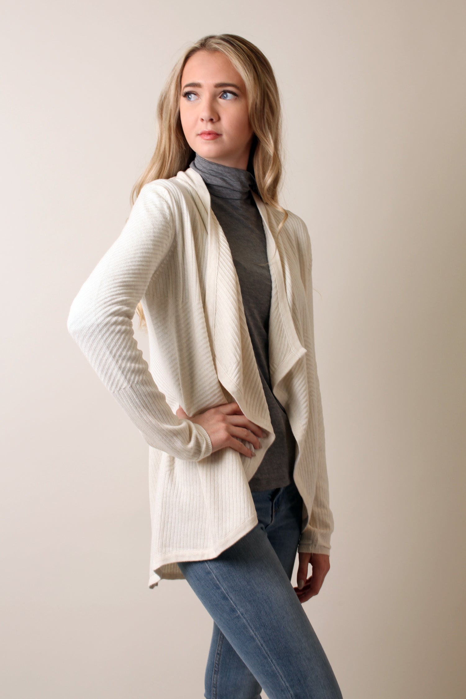 Eco-Chic Organic Waterfall Cardigan Sweater 