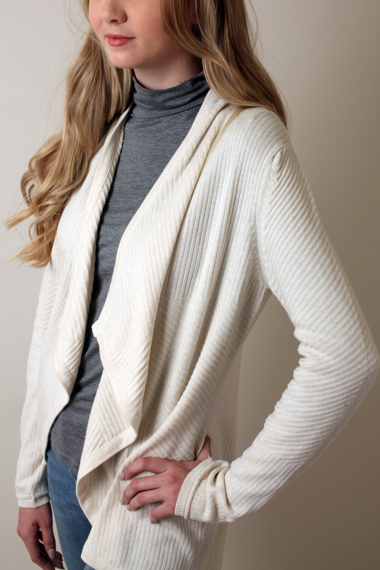 Eco-Chic Organic Waterfall Cardigan Sweater 