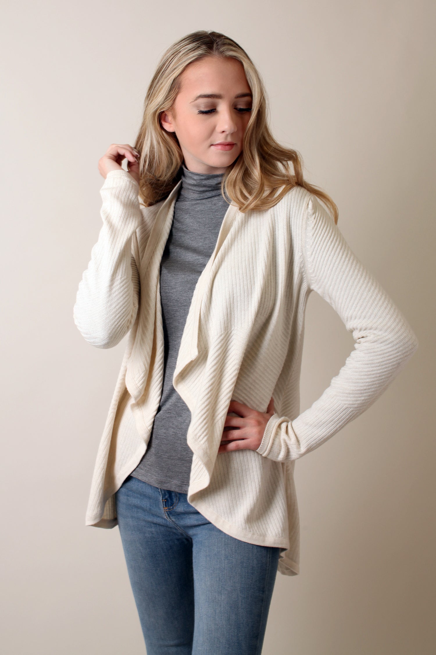 Eco-Chic Organic Waterfall Cardigan Sweater 