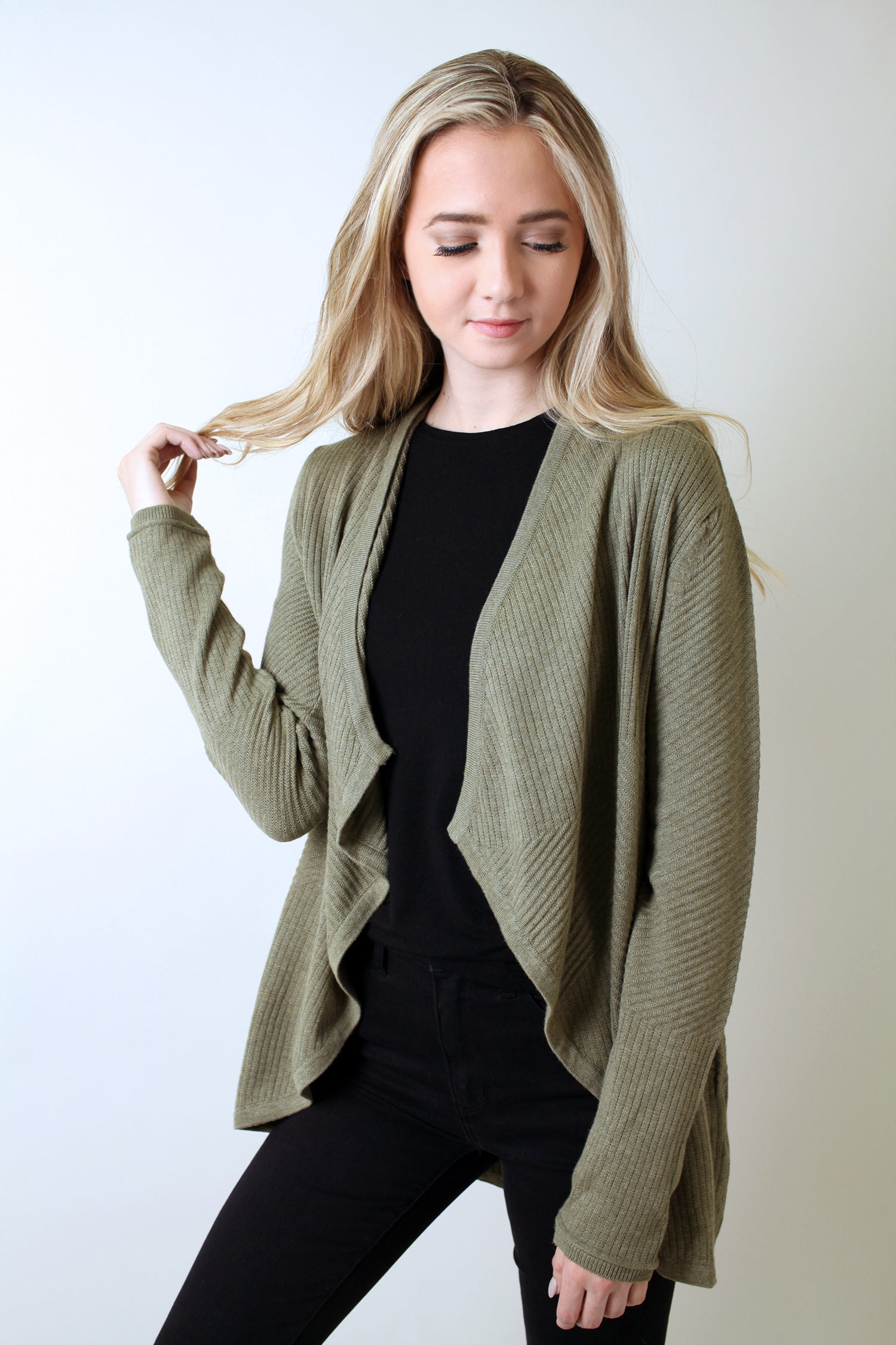 Eco-Chic Organic Waterfall Cardigan Sweater 