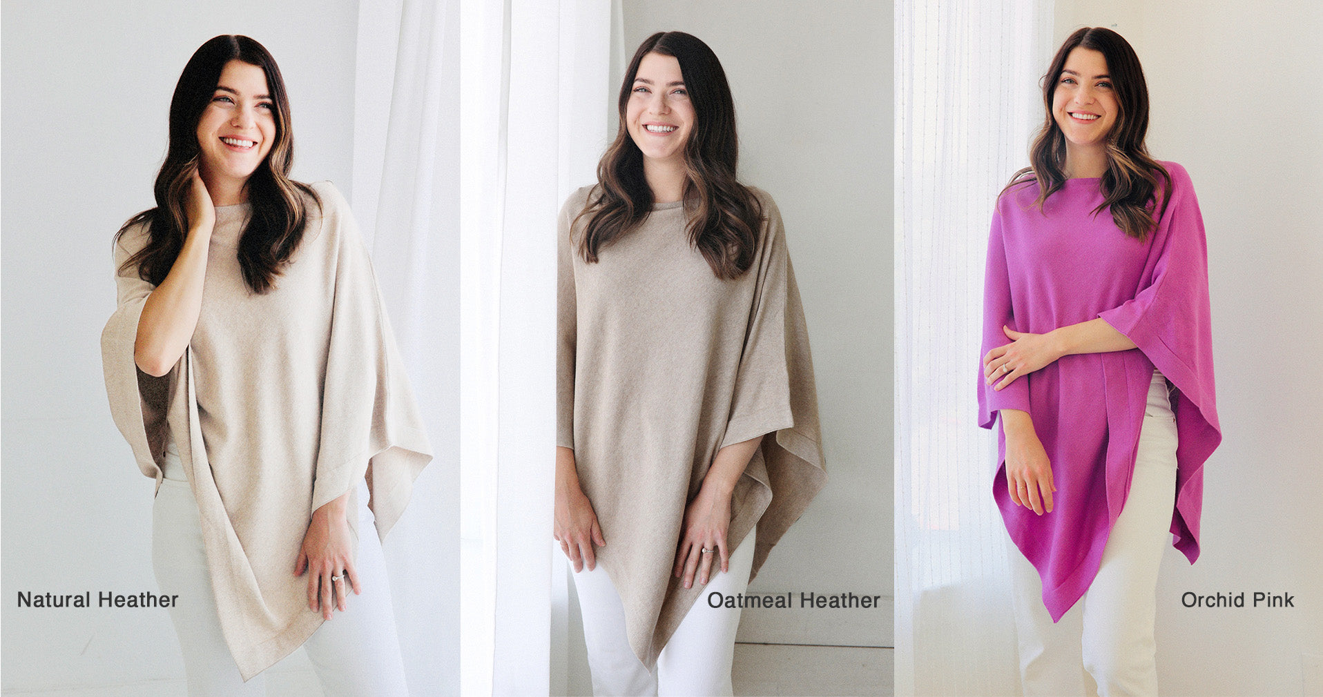 Loving Thread Organic Cotton Knit Poncho Wrap by Viverano