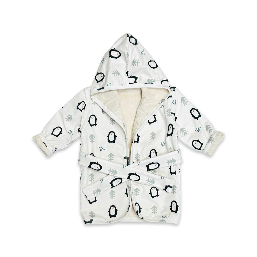 Penguin Hooded Baby Bath Robe (Organic Cotton) by Viverano Organics