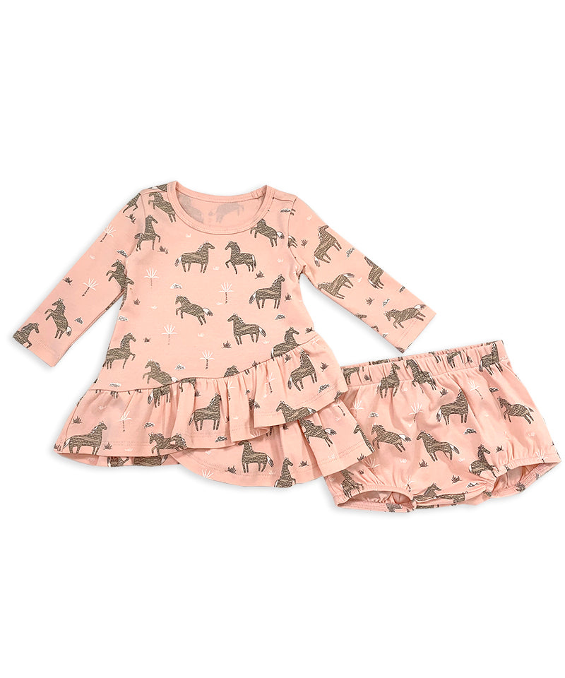 Wild & Free Horse Organic Cotton Tulip Dress for Babies - Baby Gifts